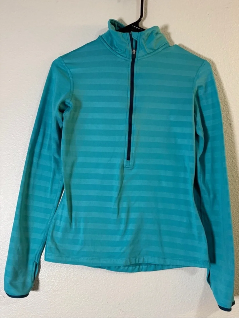❤️ Nike Dri-Fit Small Womens Teal Half-Zip Shirt Athletic Pullover Jacket Top B5